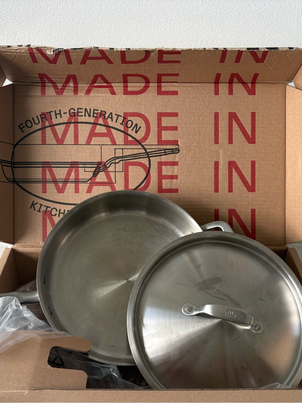 Made In Cookware - 3.5 Quart Stainless Steel Saute Pan - 5 Ply Stainless Clad -